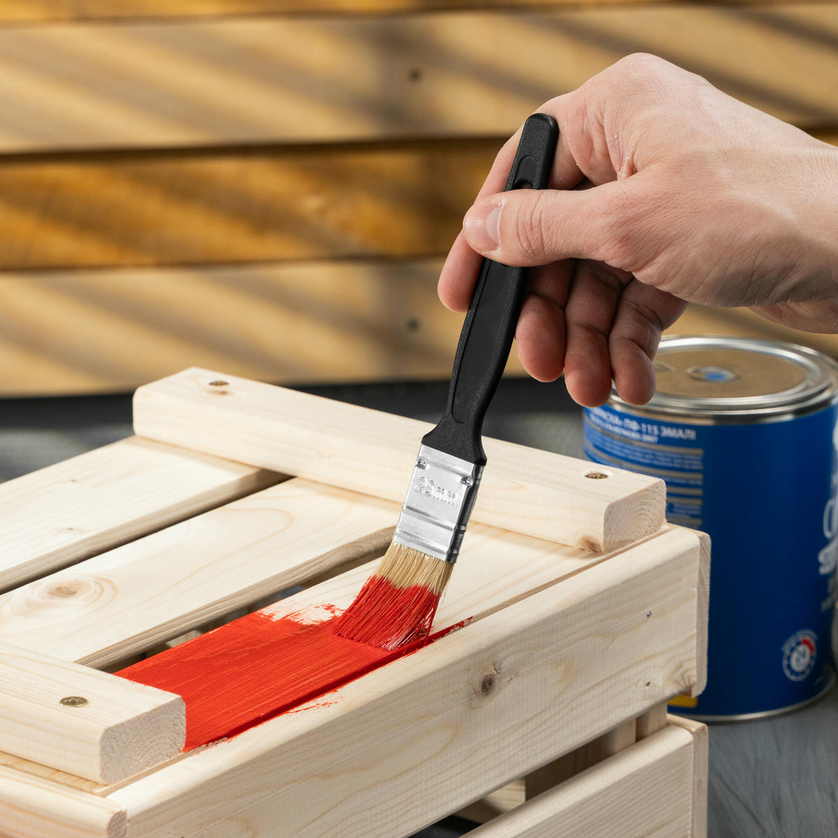 Кисть флейцевая "Стандарт", 25*6, натуральная щетина, пластиковая ручка СИБРТЕХ preview 7