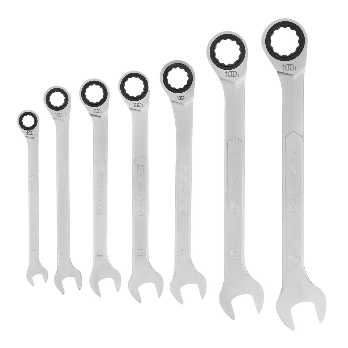 Набор ключей комбинированных 8-19мм 7шт трещоточных Gross preview 2