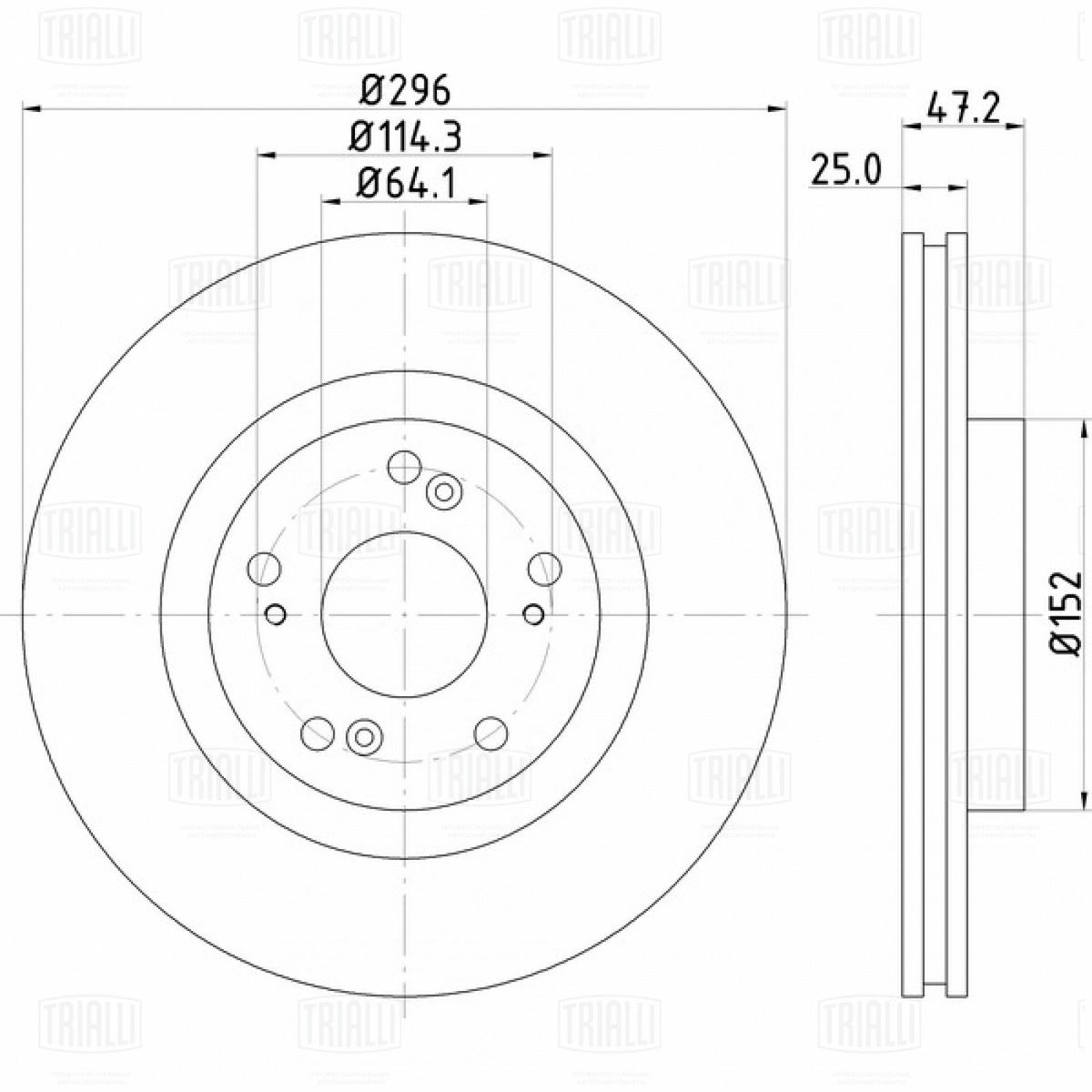 Диск торм. для а/м Honda Accord (08-) перед. d=296 (DF 105118) preview 3