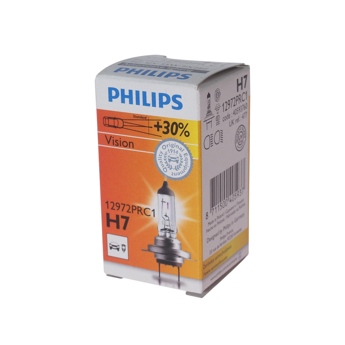 Лампа 12V H7 55W +30% PHILIPS Premium 1 шт. картон 12972PRC1 preview 1