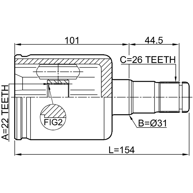ШРУС внутренний FEBEST 2311-PV preview 2