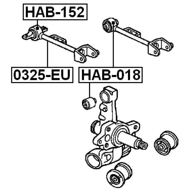 Сайлентблок задней подвески FEBEST HAB-152 preview 2