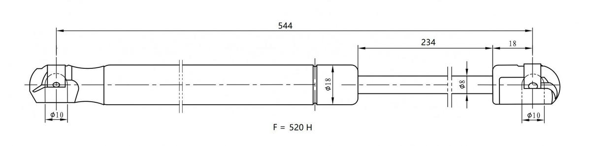 Упор газовый (амортизатор) для а/м SsangYong New Actyon (10-) (крышки багажника) (GS 1702) preview 3