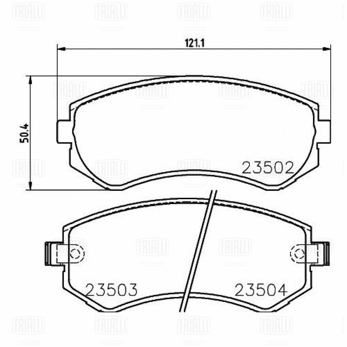 Колодки тормозные передние к-кт TRIALLI PF 4303 preview 4