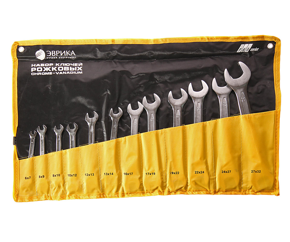 Набор ключей рожковых 12пр планшет PRO ЭВРИКА preview 2