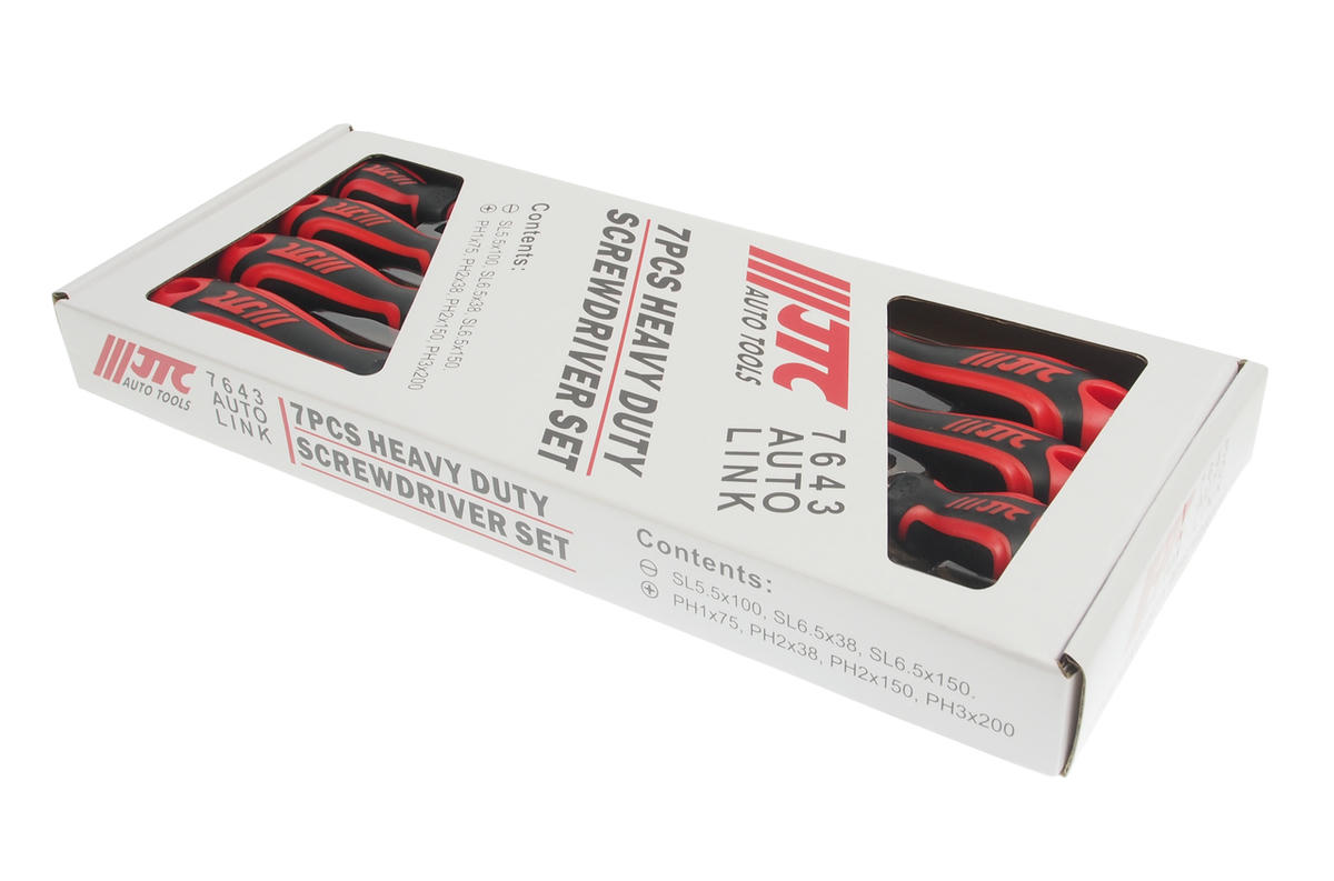 Набор отверток усиленных, 7 предмета SL5.5x100, SL6.5x38, SL6.5x150, PH1x75, PH2x38, PH2x150, PH3x2 preview 1