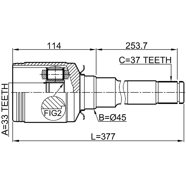 ШРУС внутренний FEBEST 1611-251RH preview 2