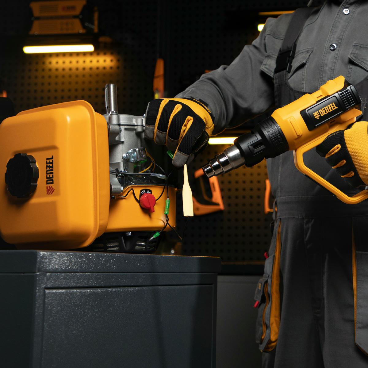 DENZEL 28007 Фен технический HG-2000E, 2000 Вт, 2 режима, LCD дисплей preview 1