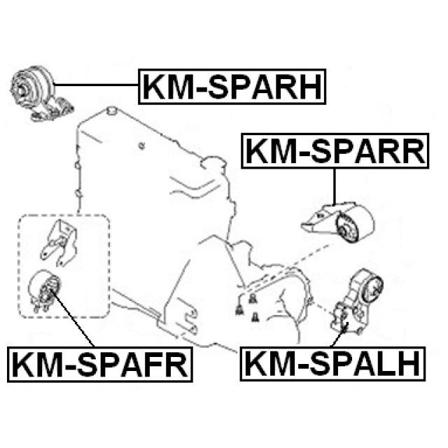 Опора двигателя задняя FEBEST KM-SPALH preview 2