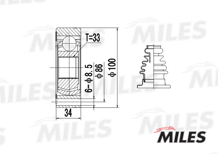 ШРУС внутренний MILES GA10009 preview 1
