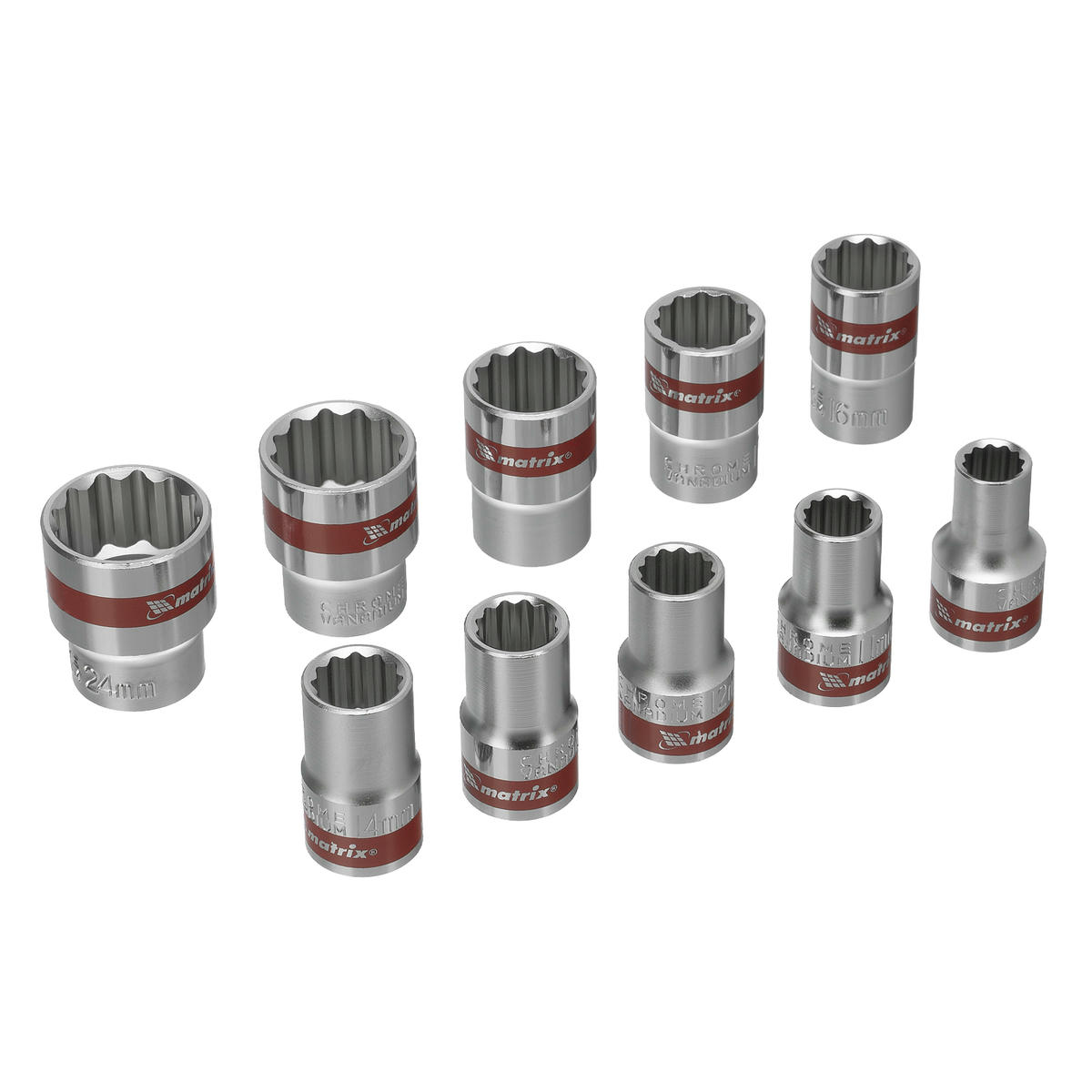 Набор головок торцевых 1/2" 12гр (10пр) MATRIX preview 1 Набор головок торцевых 1/2" 12гр (10пр) MATRIX preview 1