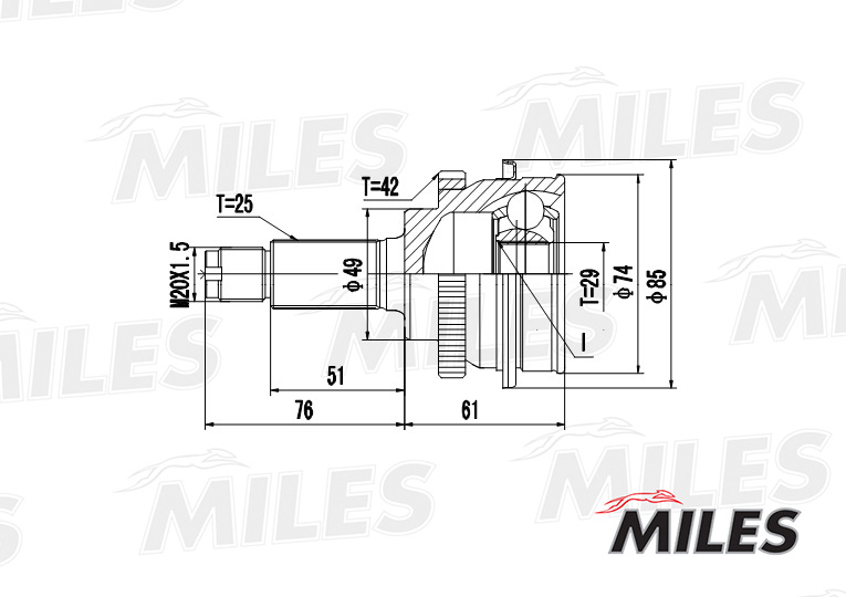 ШРУС SUZUKI BALENO/LIANA 1.3-1.9TD 98-08 нар. +ABS preview 1