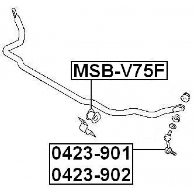 Втулка (сайлентблок) переднего стабилизатора FEBEST MSB-V75F preview 2