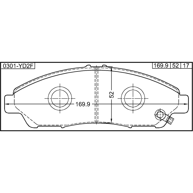 Колодки передние HONDA PILOT YF4 2009- 0301-YD2F preview 2