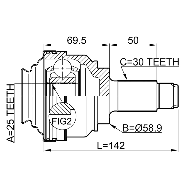 ШРУС наружный FEBEST 1910-X5RR preview 2