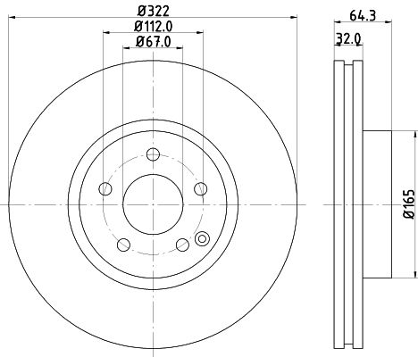 Диск торм. для а/м Mercedes C (W204) (07-)/E (W212) (09-) перед. d=322 (DF 150111) preview 3