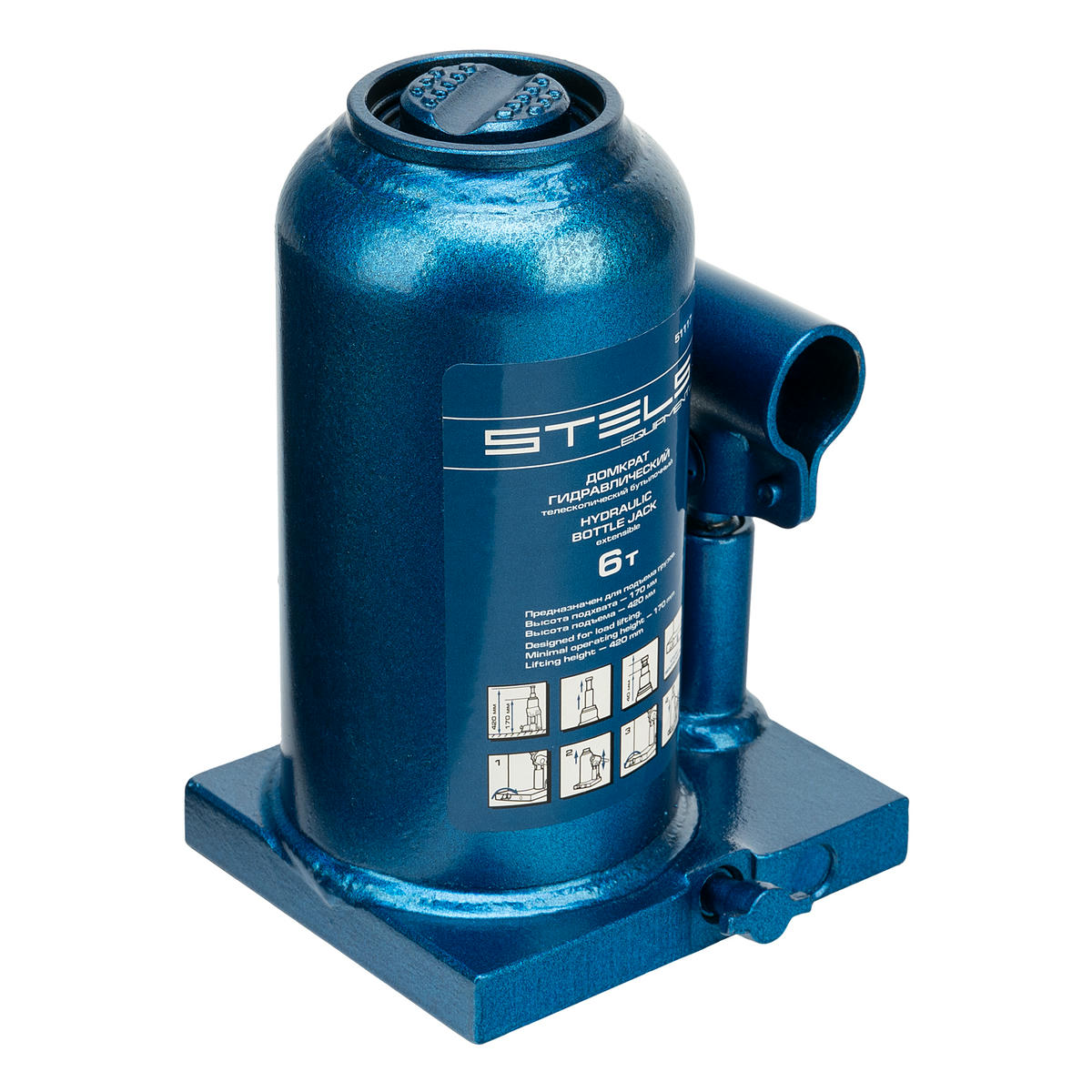Домкрат бутылочный 6т гидравлический телескопический 170-420мм STELS preview 3
