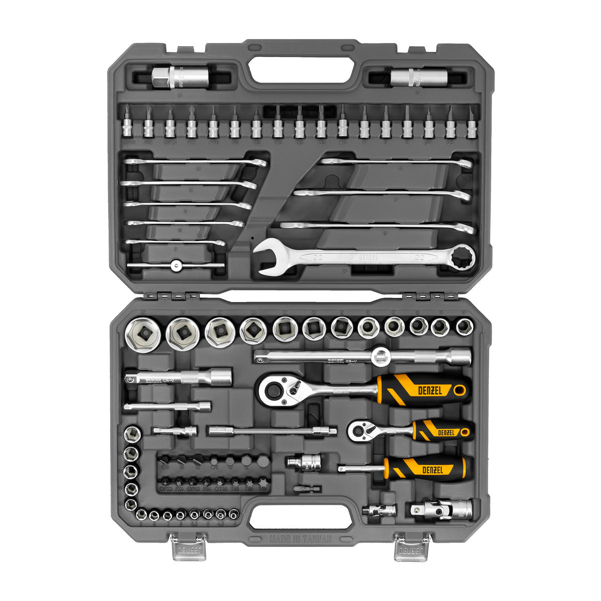 Набор инструмента 82 пред. 1/2", 1/4", CrV, S2 DENZEL preview 3