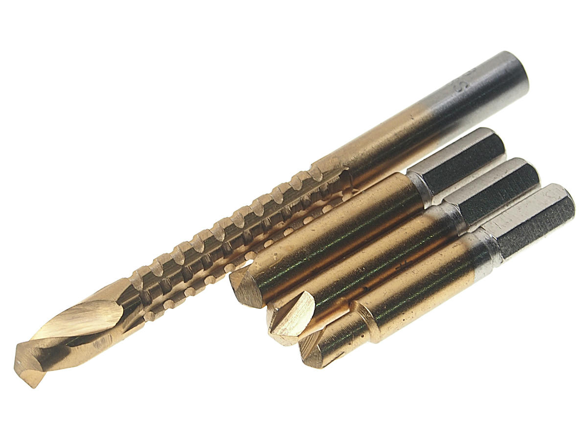 Набор сверел для извлечения заломанных болтов HSS 4241,4пр., в пластиковом футляре ROCKFORCE preview 2