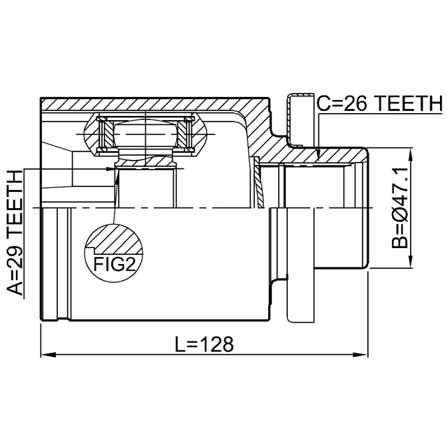 Шрус внутренний левый 29x47.1x26 preview 2