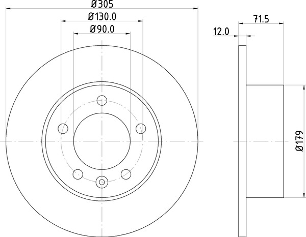 Диск торм. для а/м Renault Master (10-)/Opel Movano (10-) зад. d=305 (DF 261011) preview 3