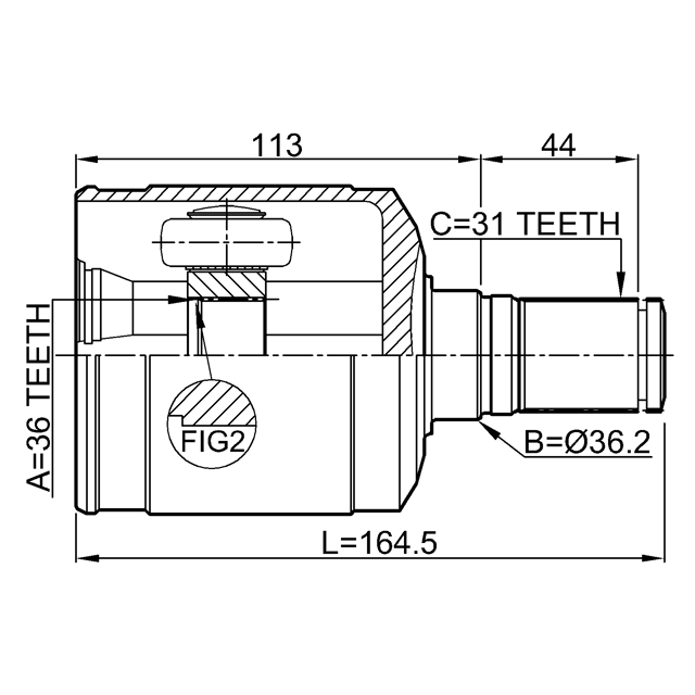ШРУС внутренний FEBEST 0511-CX7LH preview 2