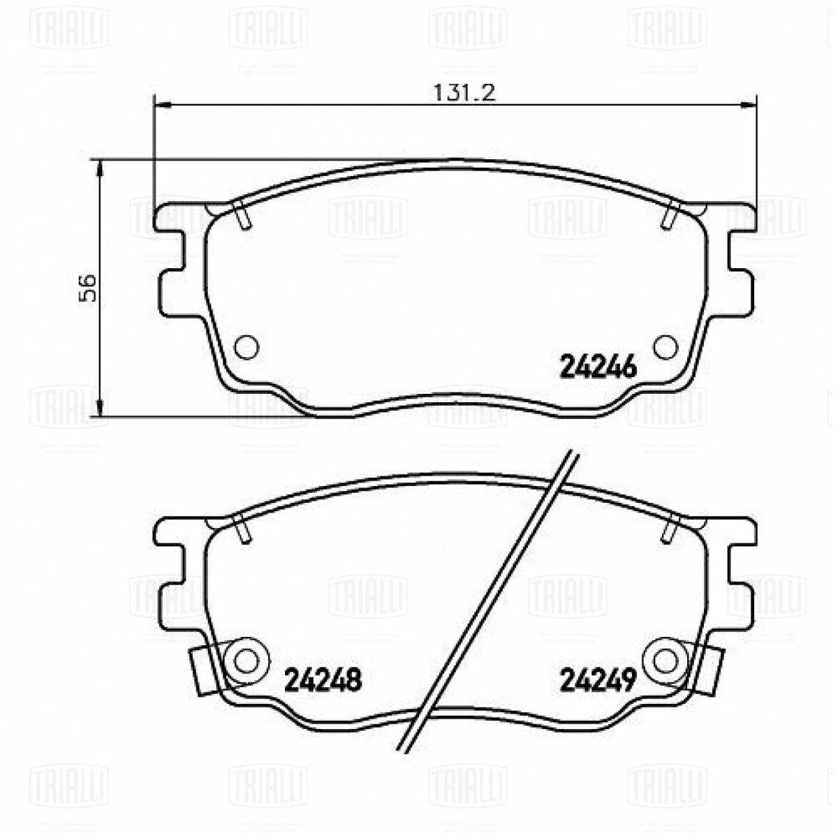 Колодки тормозные передние к-кт TRIALLI PF 2502 preview 2