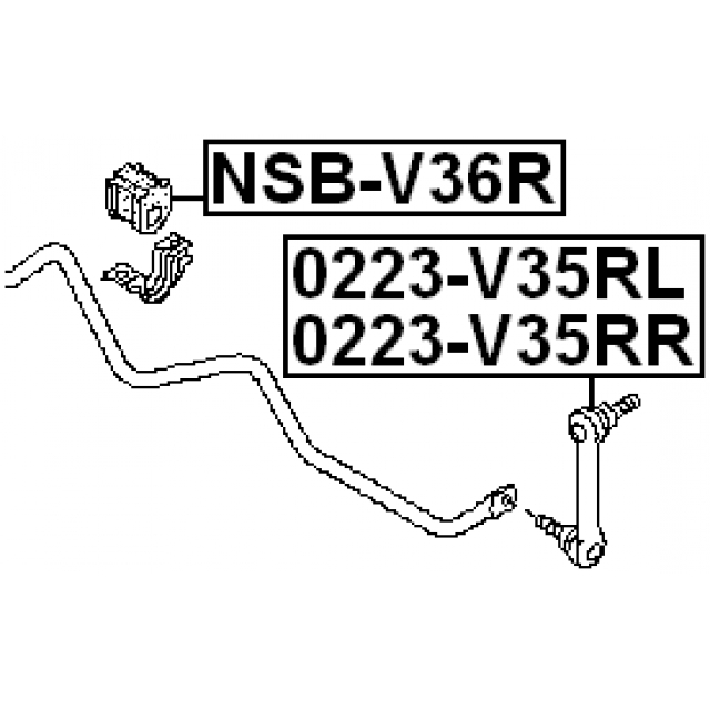 Втулка (сайлентблок) заднего стабилизатора FEBEST NSB-V36R preview 2