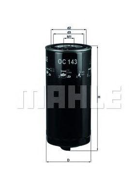Фильтр масляный MAHLE _OC143 preview 1