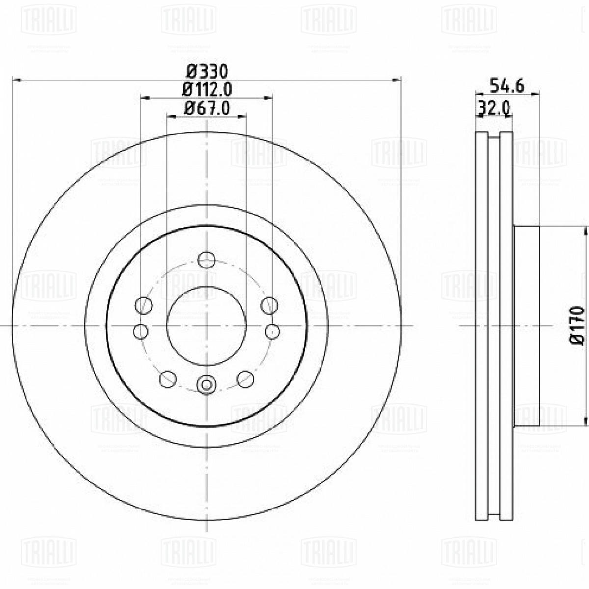 Диск торм. для а/м Mercedes ML (W164) (05-)/R (W251) (06-) перед. d=330 (DF 265319) preview 3