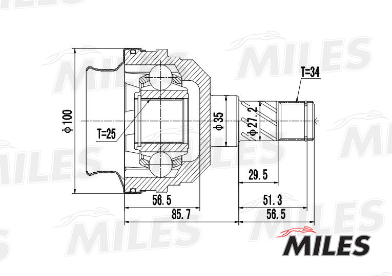 ШРУС внутренний MILES GA10022 preview 1