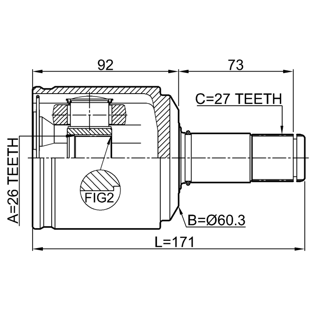 ШРУС внутренний FEBEST 1411-KORATLH preview 2