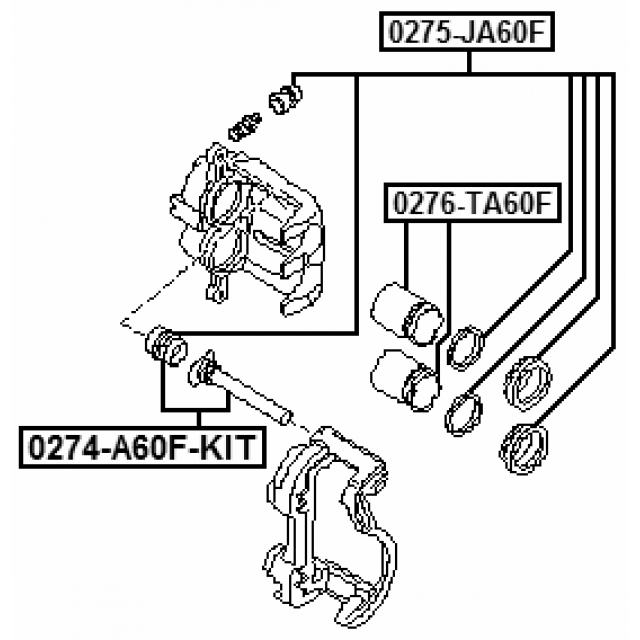 Втулка направляющей суппорта FEBEST 0274-A60F-KIT preview 2