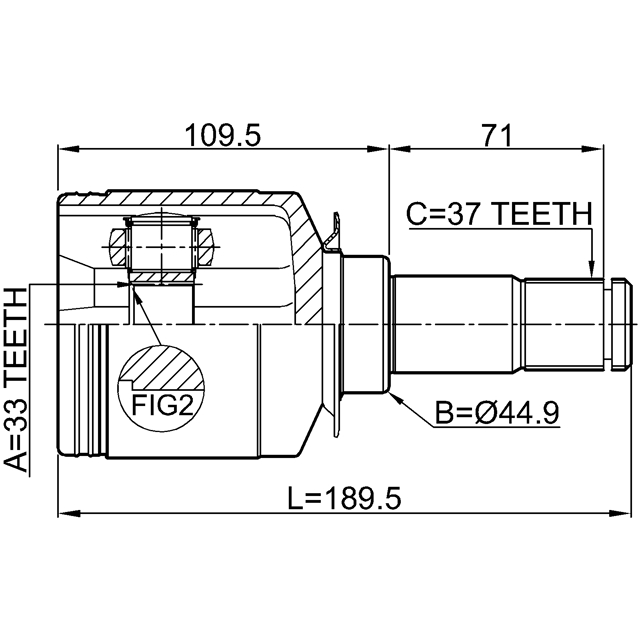 ШРУС внутренний FEBEST 1611-164LH preview 2
