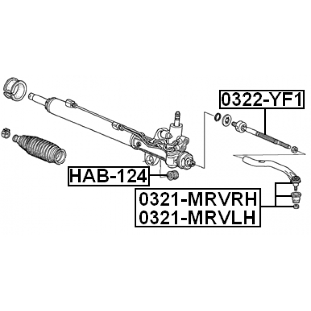 0321-MRVLH_наконечник рулевой левый! Honda Pilot 3.5 V6 03> preview 2