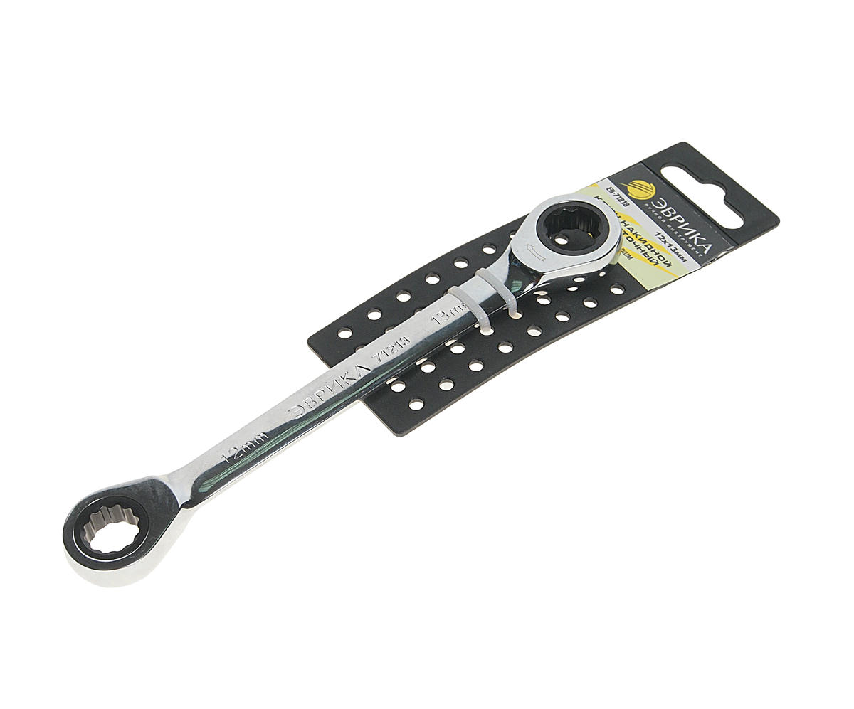 Ключ накидной 12х13мм трещоточный ЭВРИКА preview 1