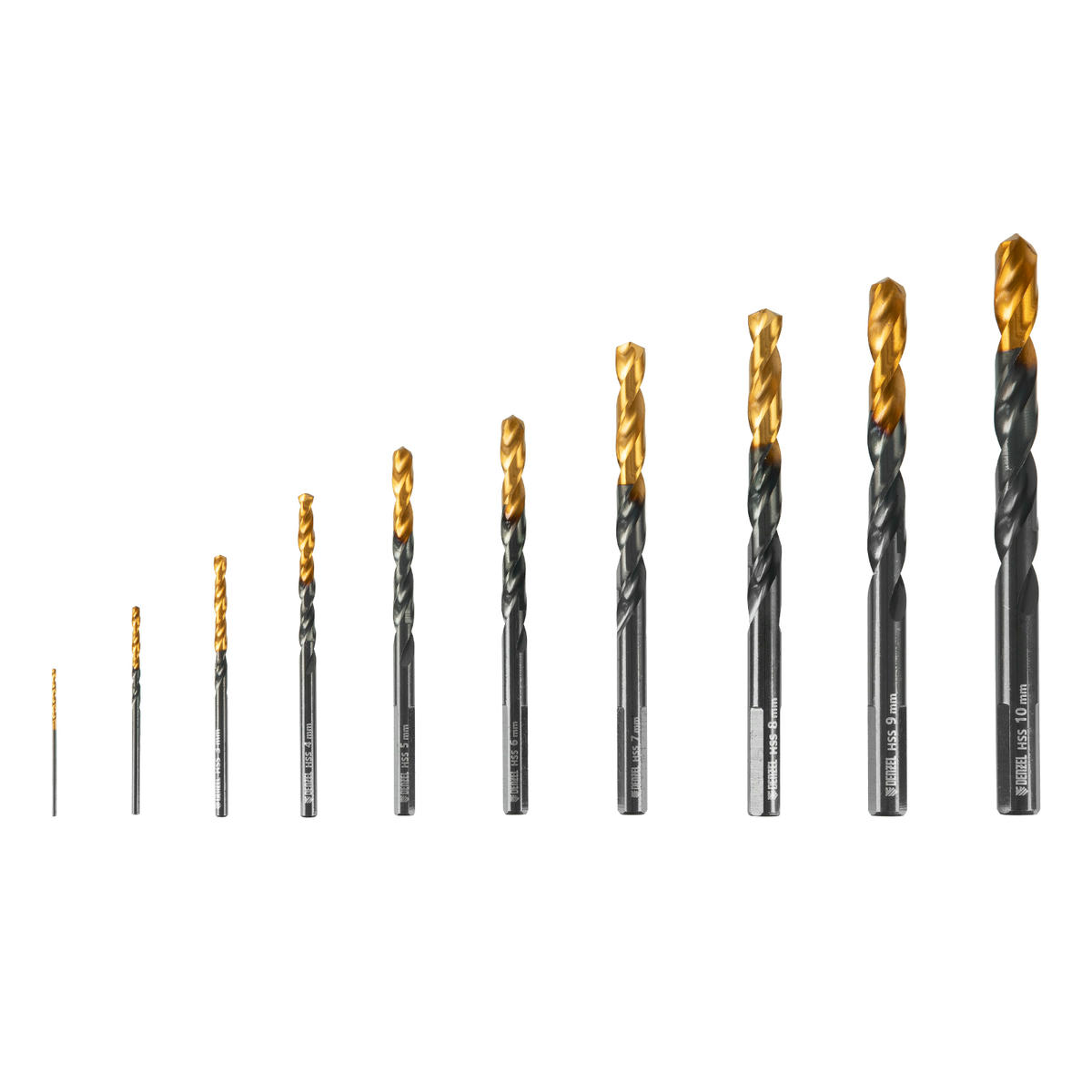 Набор сверл по металлу 1,5-6,5 мм, HSS-Tin, Golden Tip, 10шт Denzel preview 3