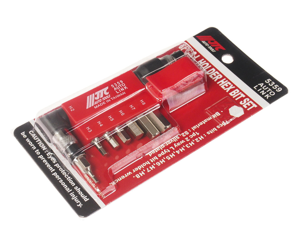 Набор вставок 1/4" 6гр HEX 2,3,4,5,6,7,8 с Г-образным держателем 8пр JTC preview 1