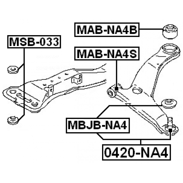 Сайлентблок передний подвески FEBEST MAB-NA4B preview 2
