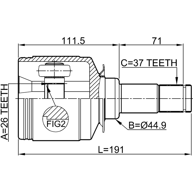Шрус внутренний 26x44.9x37 preview 2