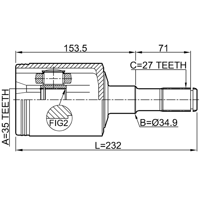 Шрус внутренний левый 35x34.9x27 preview 2