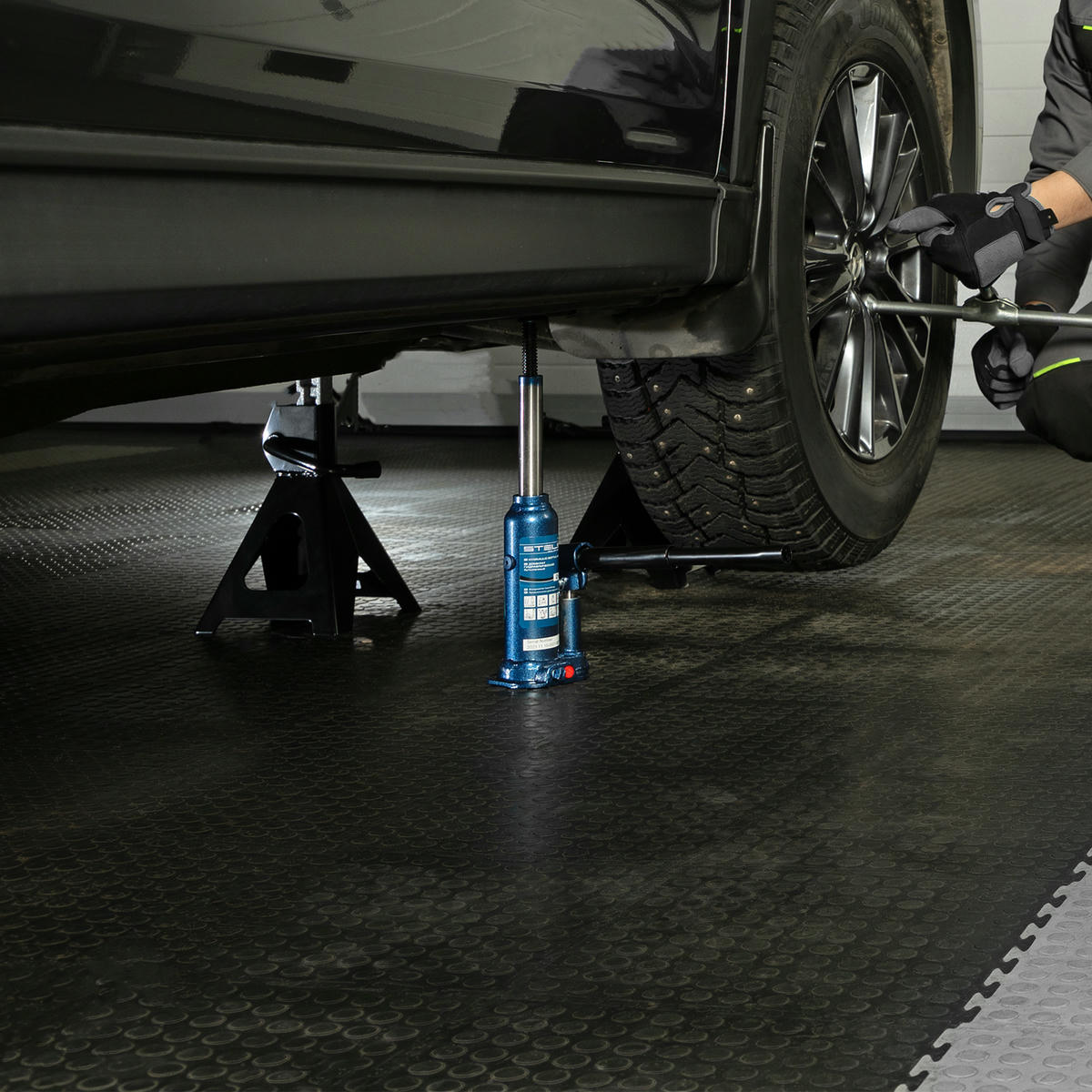 Домкрат бутылочный 2т гидравлический подъем 178-338 мм в кейсе STELS preview 13