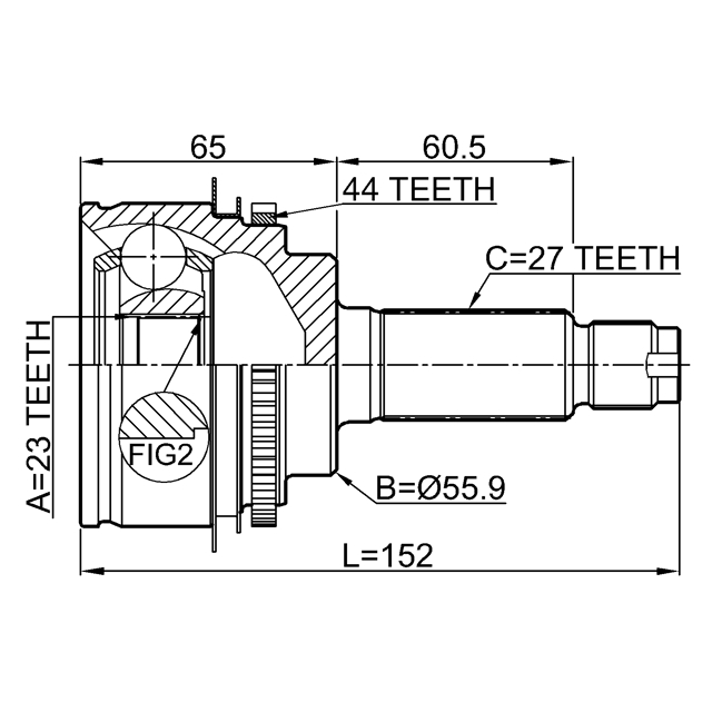 0810-S11A44_ШРУС наружный к-кт! ABSSubaru Forester II 2.0 02-07 preview 2