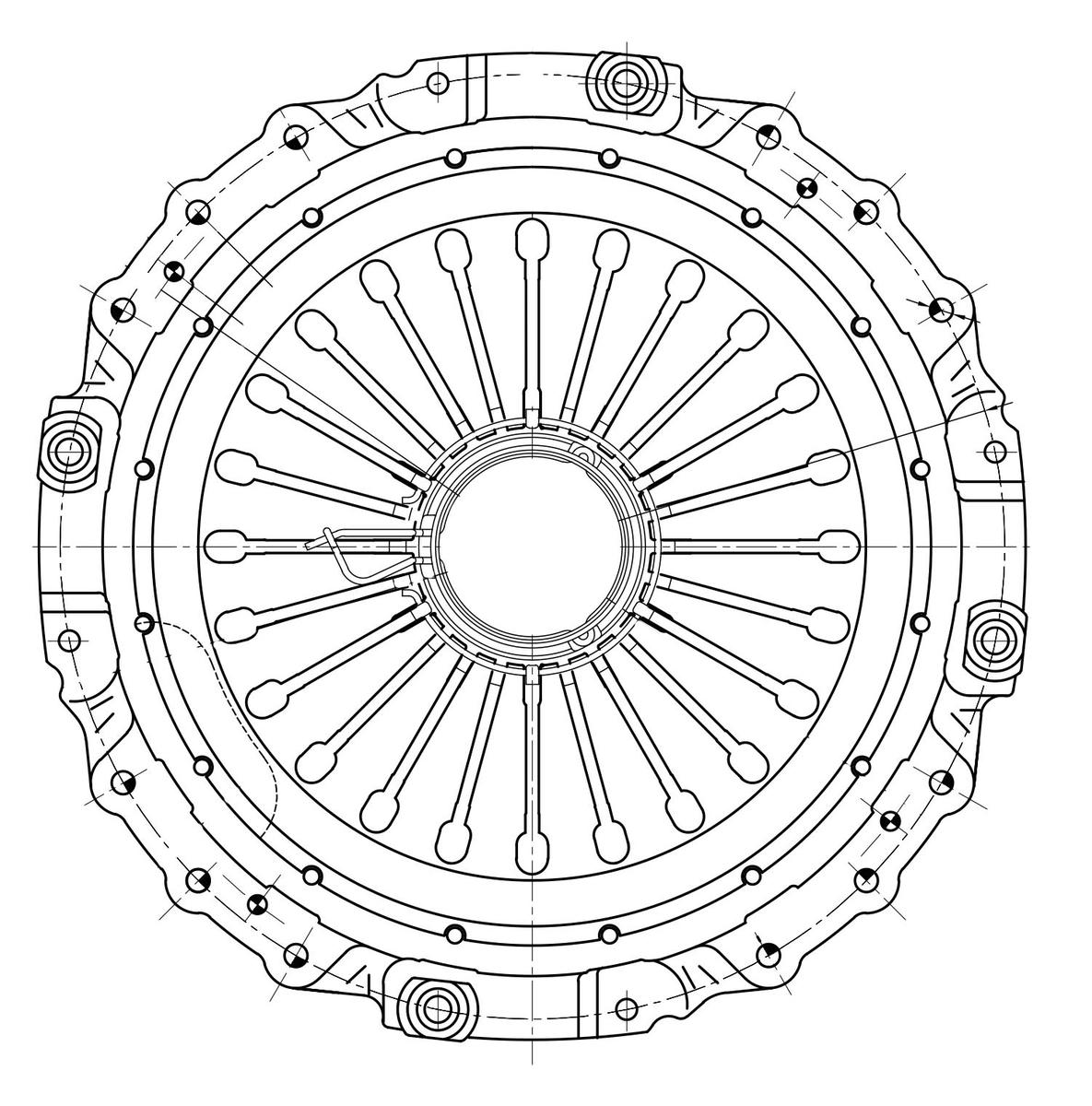Диск сцеп. для а/м MAN TGA (03-)/TGS I (07-)/TGX I (07-) (нажим. корзина) (FS 706) preview 3