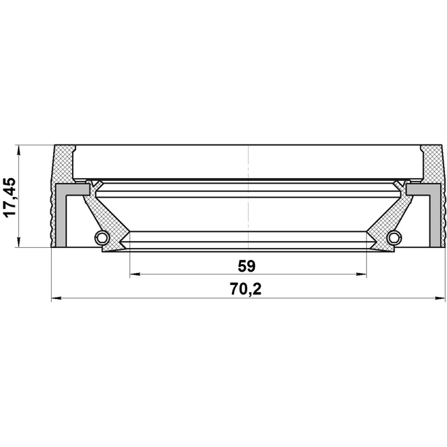 95MBS61700817X_сальник ступичный передний 61X70X8X17.4! Nissan Patrol GR (Y61) 97-10 preview 2