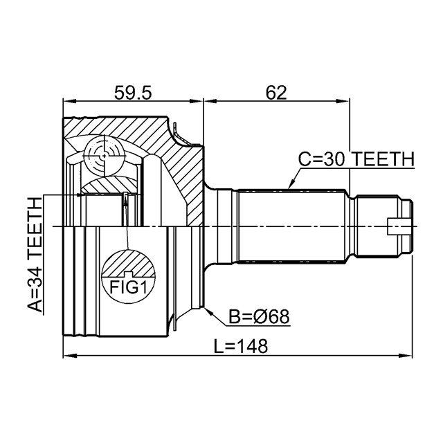 Шрус наружный 34x68x30 preview 2