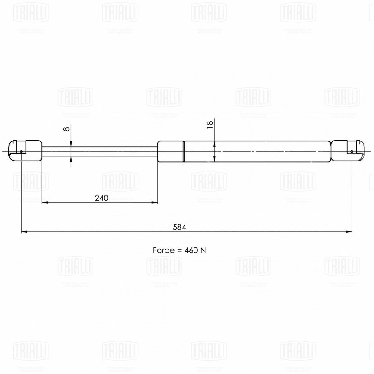 Газовый упор багажника TRIALLI GS 1822 preview 2