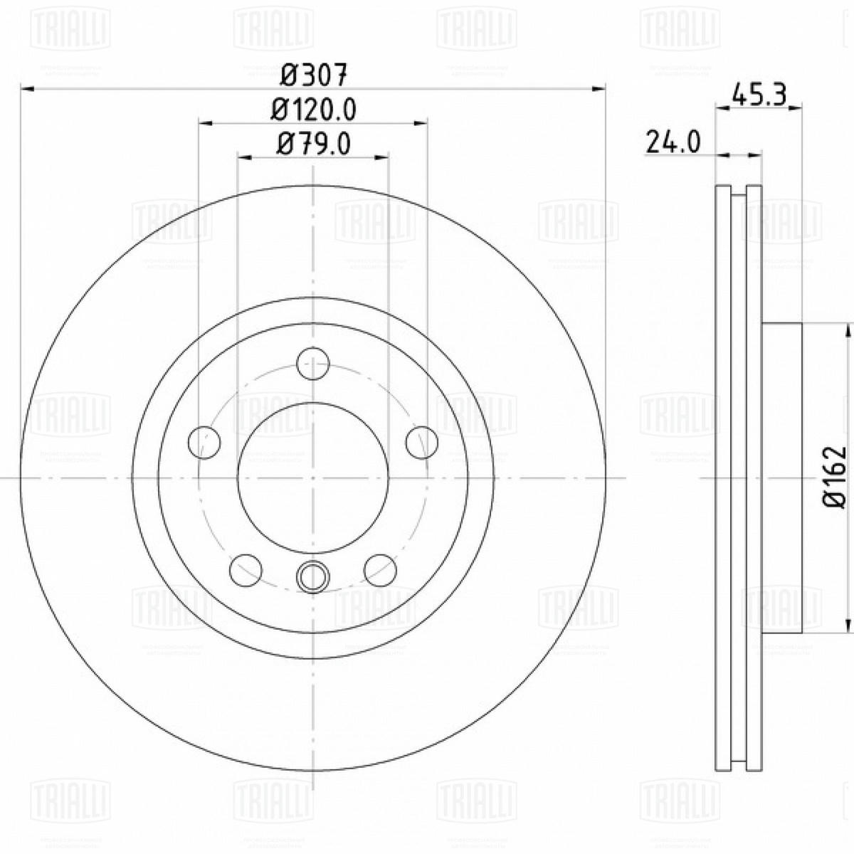 Диск торм. для а/м Mini Countryman (10-)/Paceman (12-) перед. d=307 (окраш.) (DF 266005) preview 3