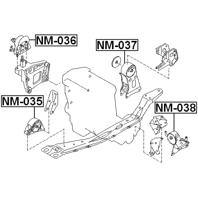 NM-036_подушка двигателя правая! Nissan Serena C24 99-04 preview 2