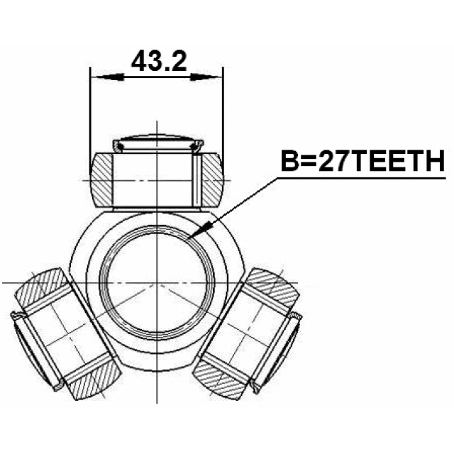 Трипоид 27x43.2 TOYOTA RAV4 ACA3 ,ALA3 ,GSA33,ZSA3 2005.11-2012.1 FEBEST 0116-MCV30 preview 2